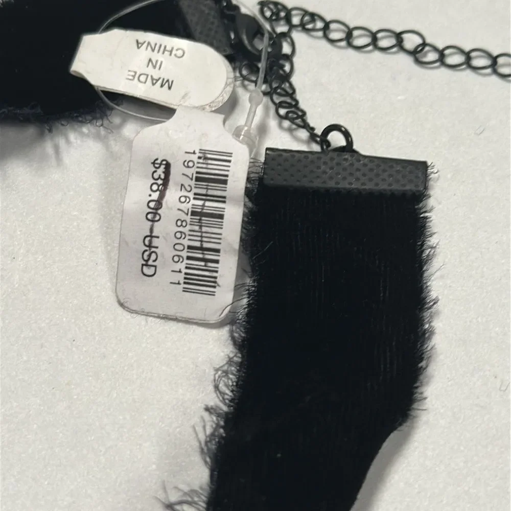 Free People Annabelle Choker Black Ribbon Flower NWT